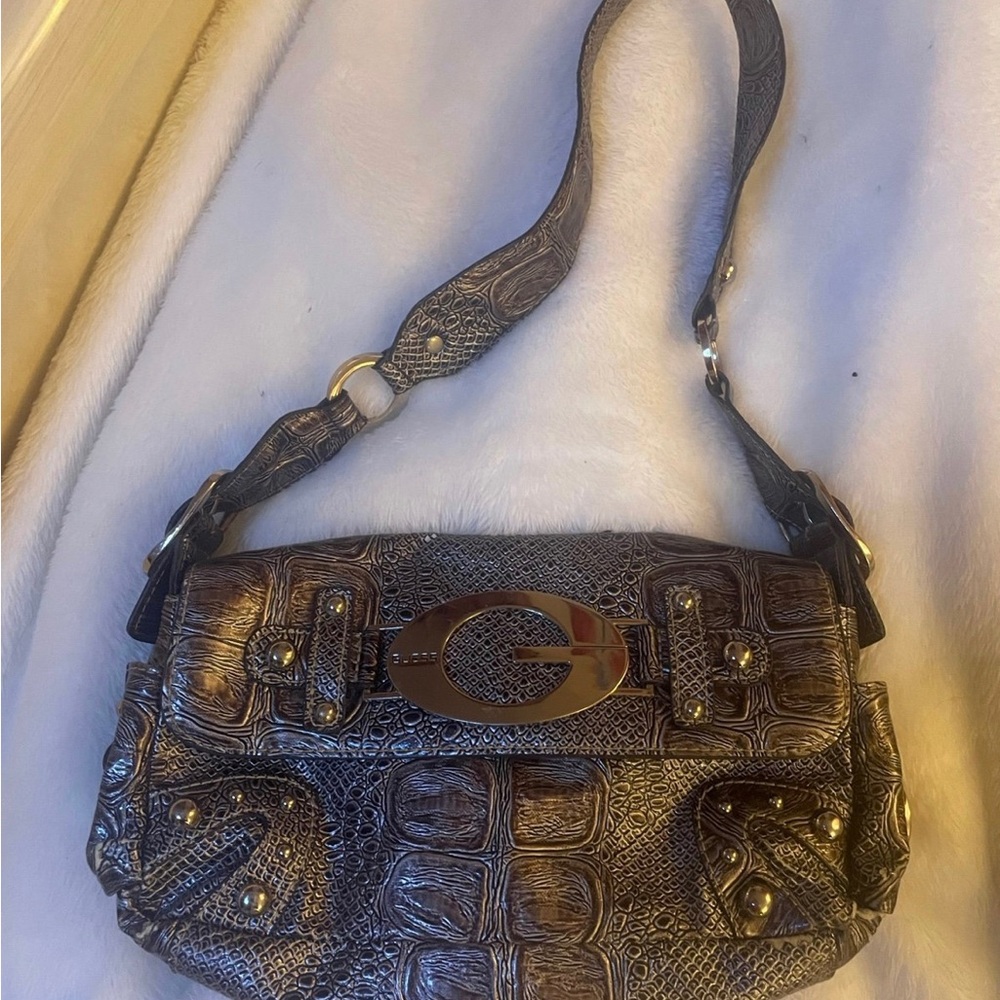 Guess Metallic Bronze Shoulder Bag